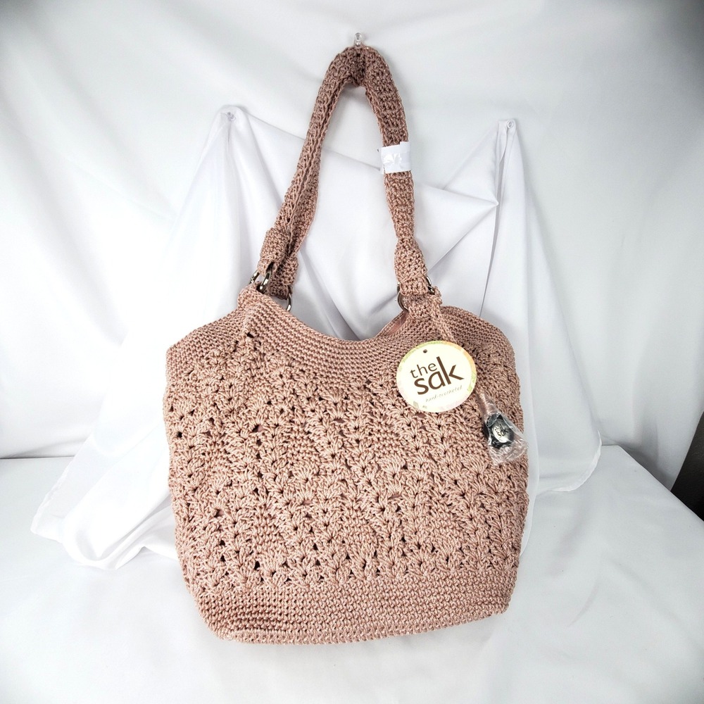 The Sak Stellaris Hand-Crocheted Shoulder Bag Seashell Sparkle 106144 NWT